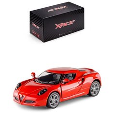 Детская инерционная металлическая машинка Serinity Toys с открывающимися дверями, модель 2013 Alfa Romeo 4C, красный