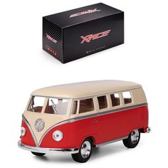 Детская инерционная металлическая машинка Serinity Toys с открывающимися дверями, модель Автобус Volkswagen Classical Bus, красный