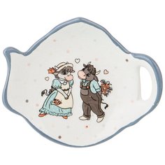 Подставка под чайный пакетик Agness Муу, Ля Мур 11х10 см, высота 2 см (490-404)