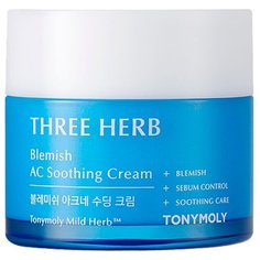 TONY MOLY Three Herb Blemish AC Soothing Cream Растительный крем для проблемной кожи, 80 мл.