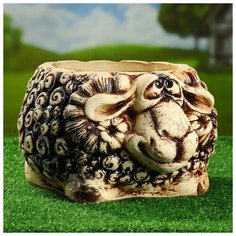 Керамика ручной работы Фигурное кашпо "Баран", шамот, 14 л