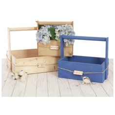 Дарите Счастье Набор деревянных ящиков 3 в 1 с шильдиком и ручкой Beauty, 31,5 × 21,5 × 26 см