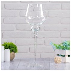 Evis Ваза "Валенсия-1" на ножке малая, 38х14 см (ваза б/ножки h-12см, d-11см) 1,3 л