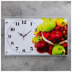 Рубин Часы настенные, серия: Кухня, "Фруктовая ваза", 36х60 см, микс