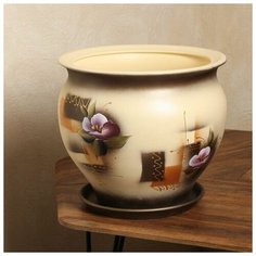 Керамика ручной работы Кашпо "Тюльпан" 16 л, абстракция, микс