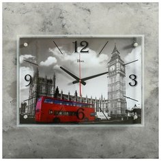Рубин Часы настенные, серия: Город, "Лондон", стекло, 40х56 см, форма стрелок микс