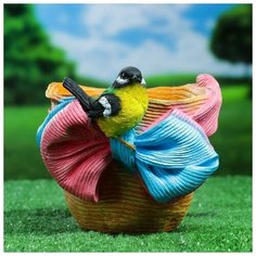 Хорошие сувениры Фигурное кашпо "Птичка на шляпе с бантиком" 21х17 см