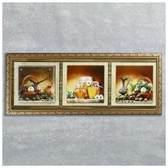 Сюжет Часы-картина настенные, серия: Кухня, "Дары осени", 35х100 см, микс