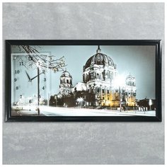 Сюжет Часы-картина настенные, серия: Город, "Ночной Берлин", 50х100 см, микс