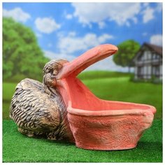 Керамика ручной работы Фигурное кашпо "Пеликан", шамот, 85*36*44 см