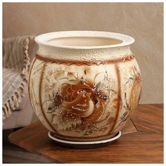 Керамика ручной работы Кашпо "Тюльпан" жемчуг, 24 л