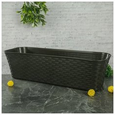 IDEA Балконный ящик «Ротанг», 60 см, 12 л, цвет коричневый