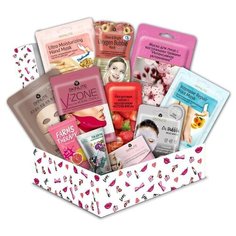 SKINLITE Подарочный набор Skinlite «Пижама party № 2»: маски для лица, маска-перчатки для рук, маска-носки для ног, матирующие салфетки, крем для рук, гель для рук