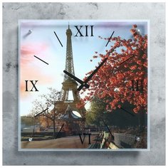Сюжет Часы настенные, серия: Город, "Эйфелева башня", 50х50 см, микс