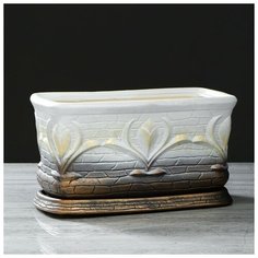 Керамика ручной работы Цветочный горшок "Лотос" акрил, 4 л, микс