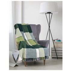 Влади Плед шерстяной "Эльф", размер 140х200 см, цвет белый/салатовый/зелёный Vladi