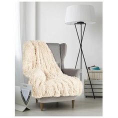 Бояртекс Плед мех "Шиншилла" двухсторонний, 240х220 см, бежевый, 420 г/м2,п/э 100%