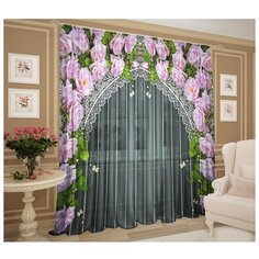 ТамиТекс Тюль Реприза 147х267 +/- 3см, 2шт, серый, шифон, п/э