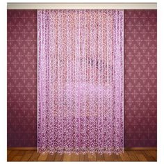 Лента Штора, ширина 300 см, высота 280 см, с шторной лентой, цвет фиолетово-розовый