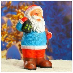 Хорошие сувениры Статуэтка "Дед мороз с фонариком" с блестками 48см.