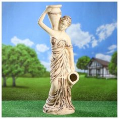 Керамика ручной работы Садовая фигура с кашпо "Девушка", шамот, 110 см
