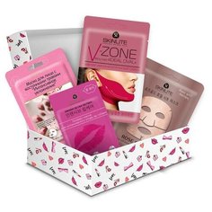 SKINLITE Подарочный набор Skinlite «Пижама Party»: гелевая маска для губ, маска для лица с восточными травами, лифтинг-маска для лица, фольгированная маска для лица