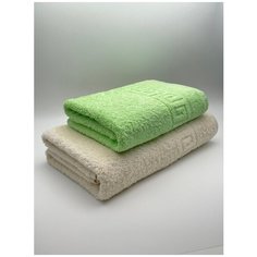 Полотенца махровые для лица и тела, комплект из 2 шт. Шампань(70х140)+Салат(50х90) Ashgabat Dokma Toplumy