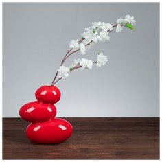 Керамика ручной работы Ваза "Сбалансированные камни" красный, 20 см, керамика