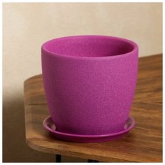 Керамика ручной работы Цветочный горшок "Осень", шёлк, фиолетовый, 3 л