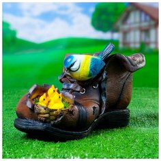 Хорошие сувениры Фигурное кашпо "Башмак с гнездом" 27х17х14см