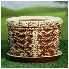 Керамика ручной работы Цветочный горшок "Корсет" 7 л, микс