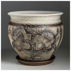 Керамика ручной работы Кашпо "Нарциссы" роспись 16 л