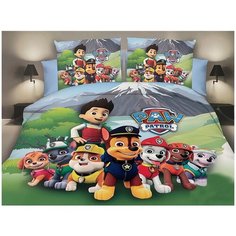 Детский комплект постельного белья Lorida Собачий патруль, Сатин, 1,5 спальный