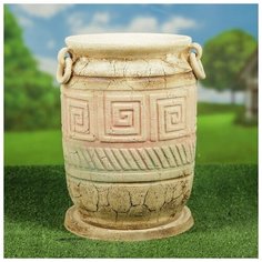 Керамика ручной работы Кашпо "Орнамент", шамот, 20 л