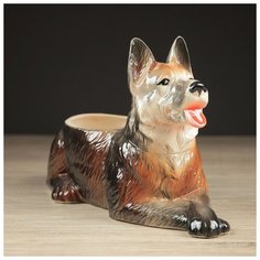 Керамика ручной работы Фигурное кашпо "Овчарка", 2.5 л