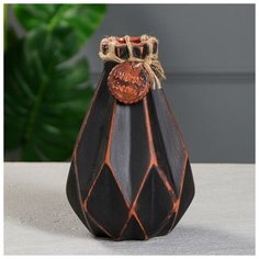 Красная глина Ваза настольная "Оригами", красная глина, 23 см