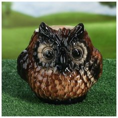 Керамика ручной работы Фигурное кашпо "Сова", 3 л