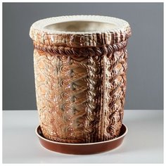 Керамика ручной работы Цветочный горшок 16 л "Корсет", высокий, глянец