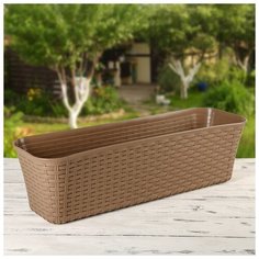 IDEA Балконный ящик «Ротанг», 60 см, 12 л, цвет бежевый
