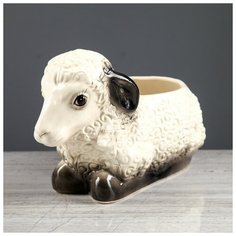 Керамика ручной работы Фигурное кашпо "Овечка", 3 л, микс