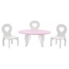Набор мебели для кукол Коняша стол и стулья, "Шик" (СТ003)