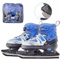 Коньки фигурные Oubaoloon (размер S, 30-34), синие, в пакете (U050135Y)
