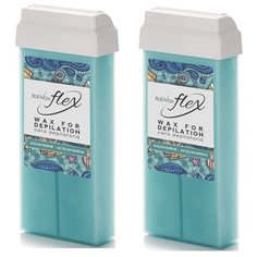 ItalWax Flex Воск для депиляции теплый Аквамарин в картридже 200 мл (2 штуки по 100 мл), набор, Италия