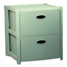 М-Пластика Комод-тумба стиль вязание (2 секции) фисташковый Idea (М Пластика)