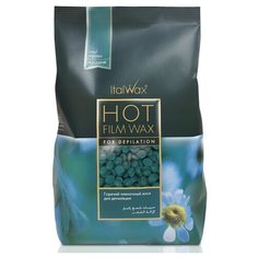 ItalWax Воск горячий (пленочный) в гранулах для депиляции 500 гр. Azulene Азулен подходит для лица / бровей и зоны бикини, Италия