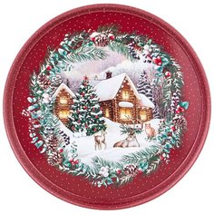 Поднос сервировочный новый год 33 см Agness (898-043)