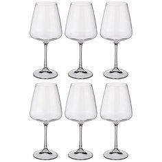 Набор бокалов для вина Crystalite Naomi/corvus, 6 штук, 450 мл, высота 21,5 см (669-156)