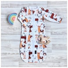 Конверт-мешок Mjolk Ламы (222480) белый 3-6 мес.