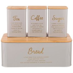 Набор Agness хлебница 2 в 1,34*18*12,5 см, банка для сыпучих продуктов, 10*10*14 см, 3 штуки (790-263)