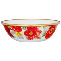 Миска Agness Серия Маки эмалированная, 14 см (950-485)